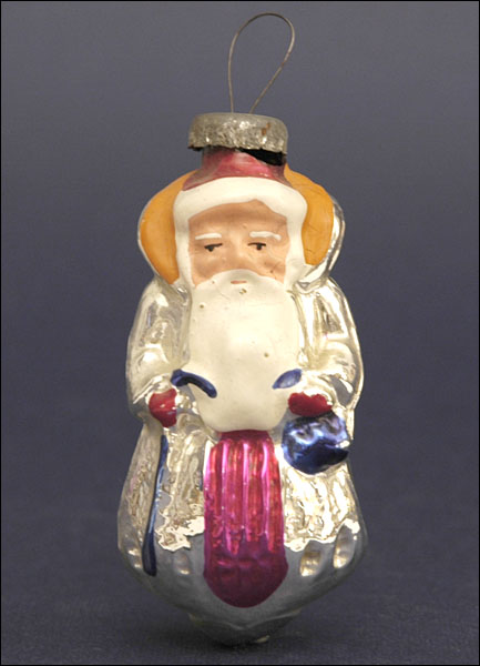 Vintage Christmas glass ornament SANTA