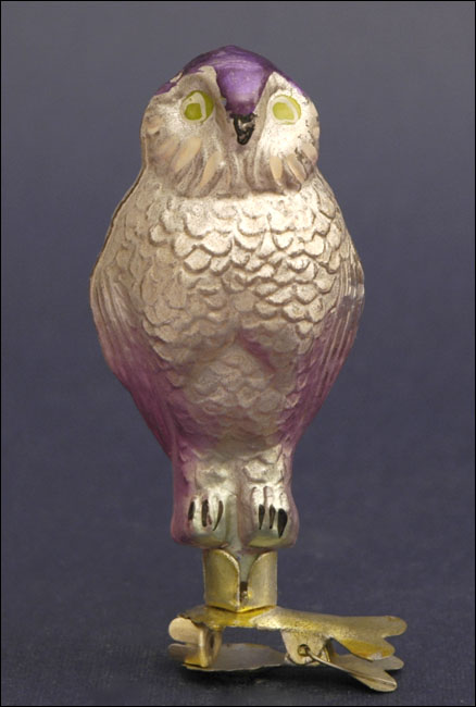 Antique Christmas ornament glass OWL