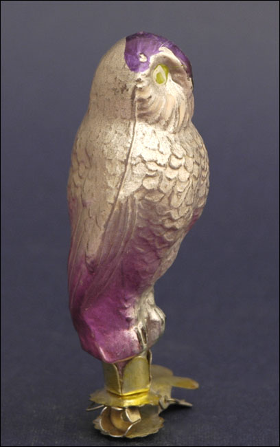Antique Christmas ornament glass OWL
