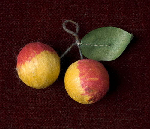 Antique Christmas ornament - cotton CHERRIES