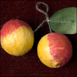 Antique Christmas ornament - cotton CHERRIES