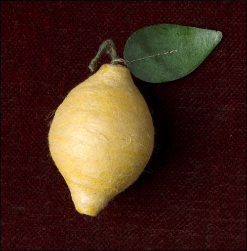 Antique Christmas ornament - cotton LEMON