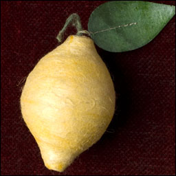 Antique Christmas ornament - cotton LEMON