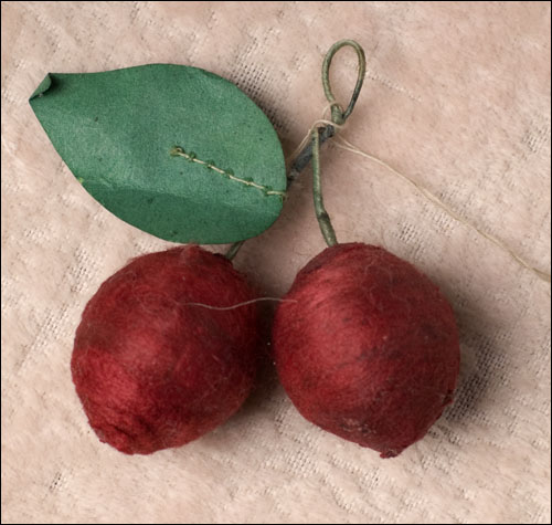 Antique Christmas ornament - cotton CHERRIES
