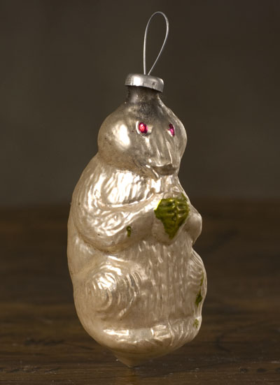 Antique German Christmas ornament SQUIRREL WITH NUT