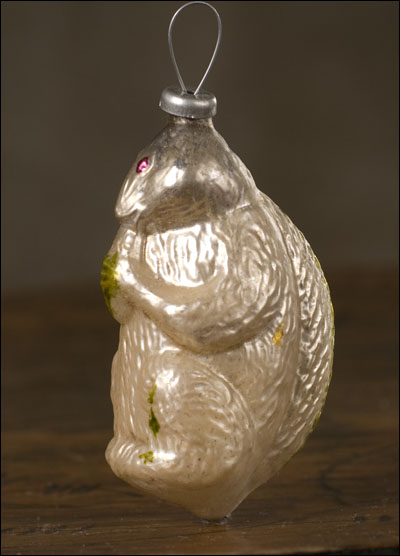 Antique German Christmas ornament SQUIRREL WITH NUT