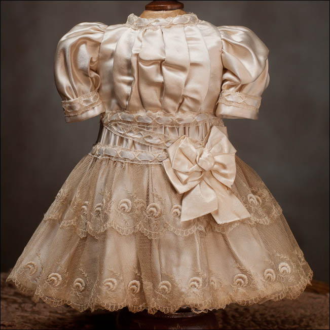 Ivory Silk Dress for 17 inch doll