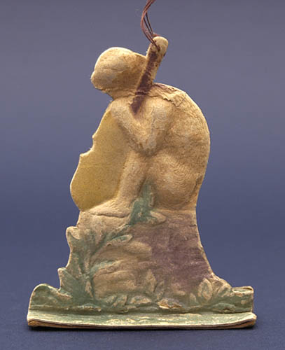 Old Dresden Christmas ornament MONEKY with CONTRABASS