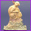 Old Dresden Christmas ornament MONEKY with CONTRABASS