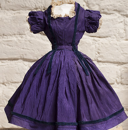 Purple Silk Dress for Fashion doll