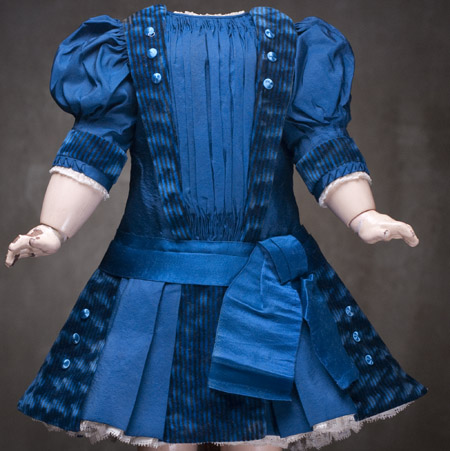 Antique French Blue dress for 22 in doll