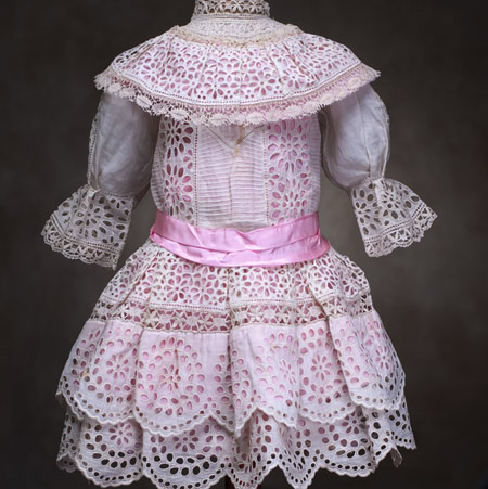 Antique white dress for doll 25-27