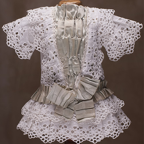 Antique White dress for 16 in doll