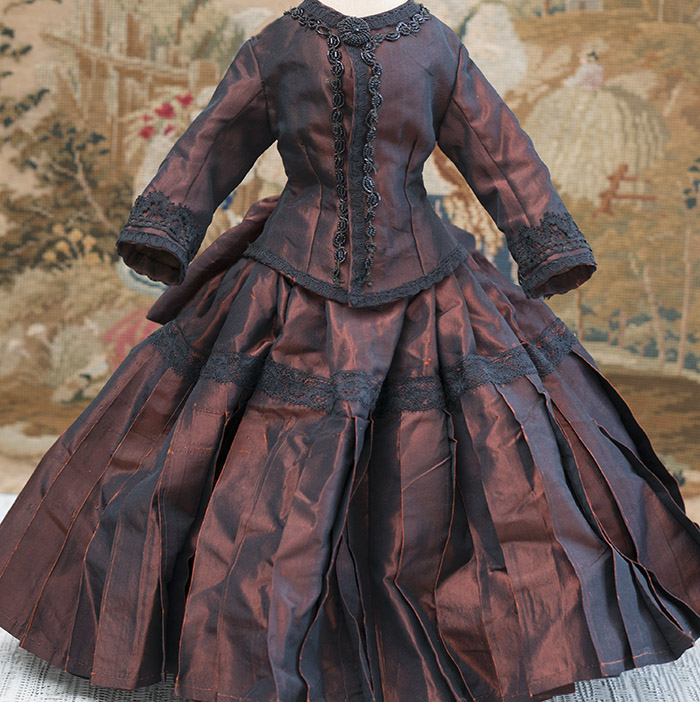 Antique silk  Silk dress for french fashion doll