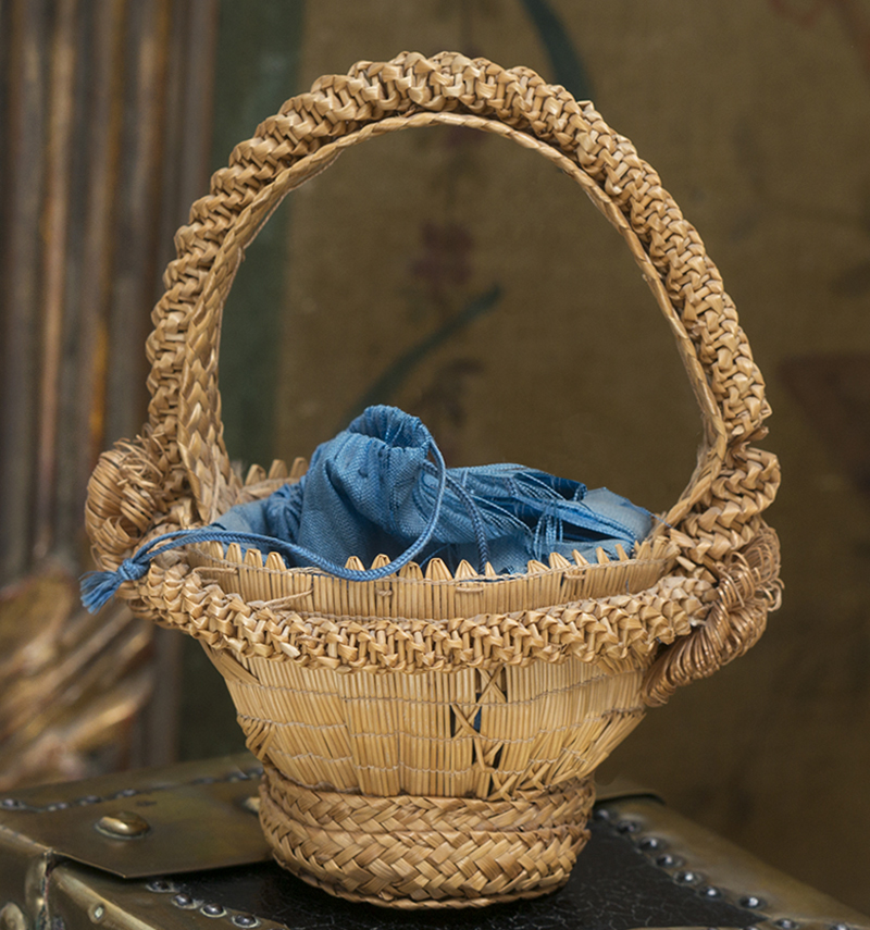 Antique Straw Bag Basket