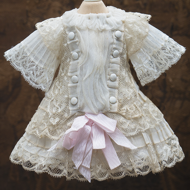 Antique Lace Dress for doll 14-15 in tall