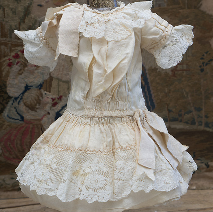 Antique Original Cream Silk Dress