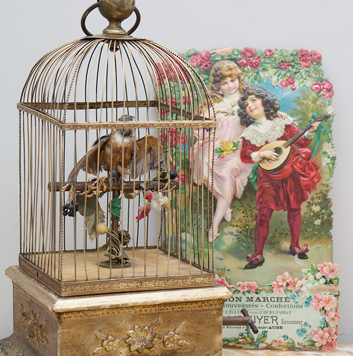 Antique French Automaton The BIRD w/CAGE