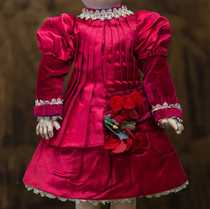 Antique Red Silk Satin dress