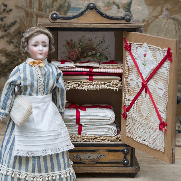 French Wooden Dolls Armoire 