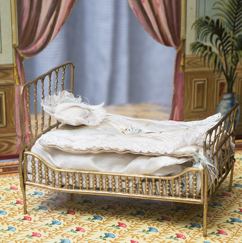 Antique Dollhouse Metal Bed