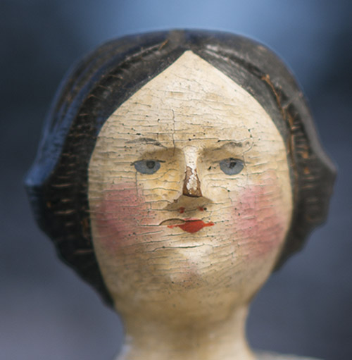 Rare Grodnertal Wooden Doll 
