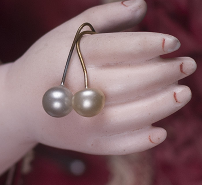 Antique Pearl earrings for doll 6