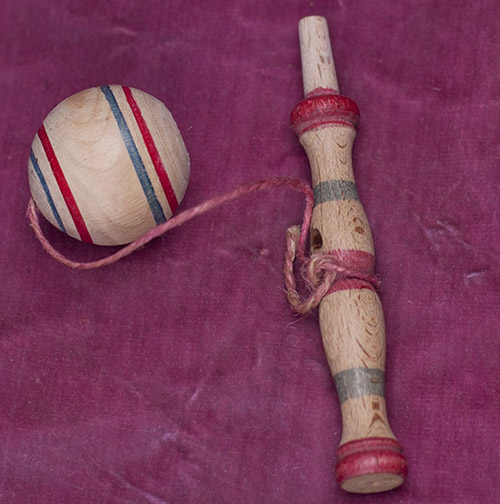 Antique French Wooden Miniature  Bilboquet c. 1900