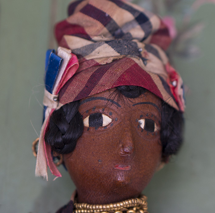 Rare French Black Leather Doll 