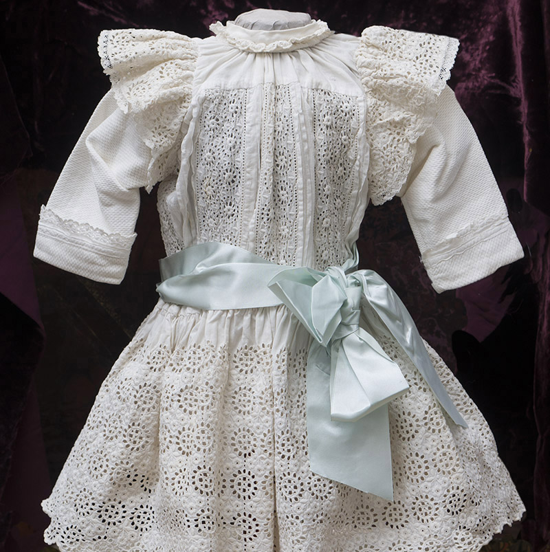 White Cotton Dress of Broderie Anglaise 