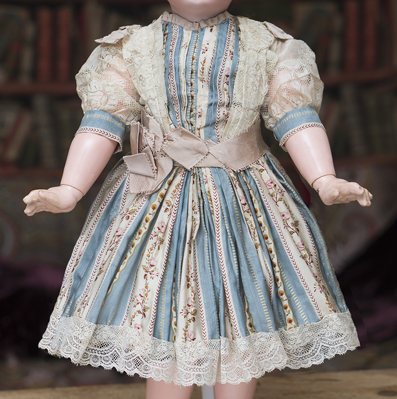 Antique SIlk dress for 21-22in doll
