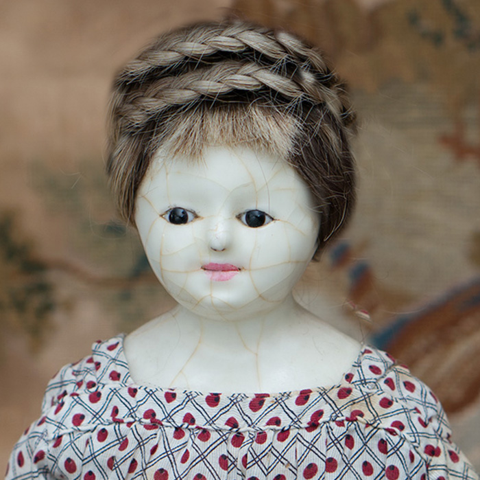 Antique English wax doll, c.1850