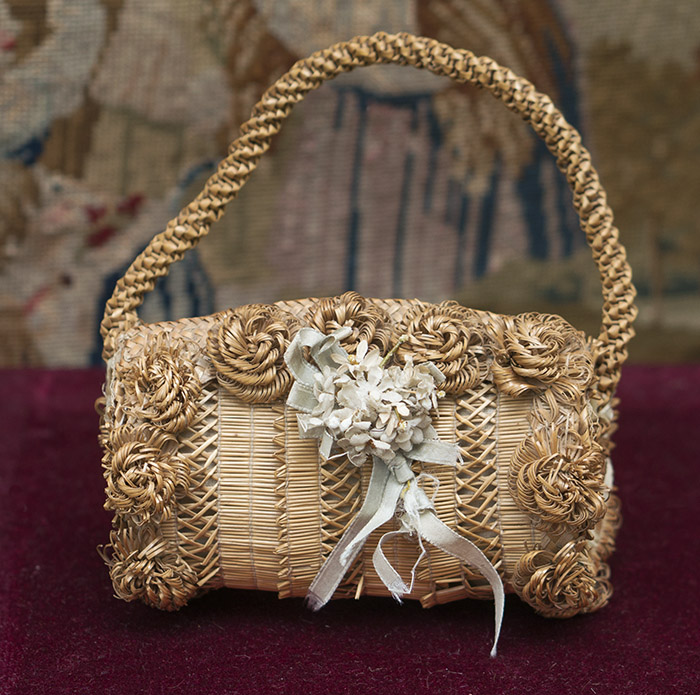 Antique Straw Bag for doll