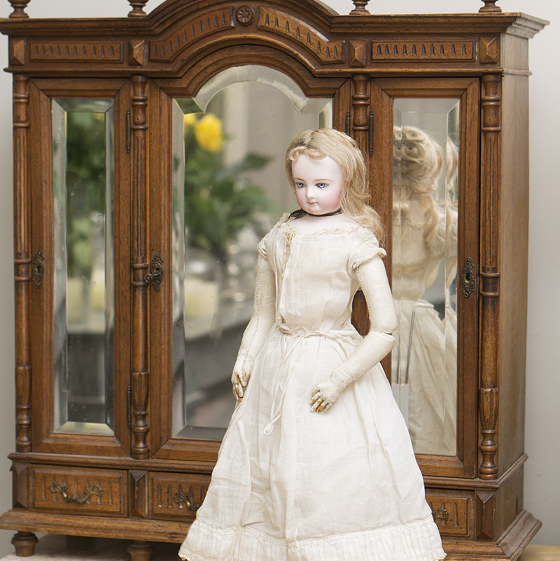 Antique fashion doll armoire