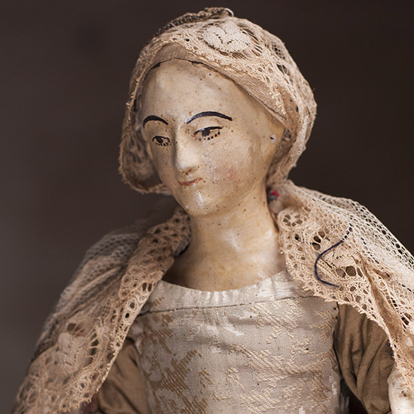  Carved Wooden Doll 18C.
