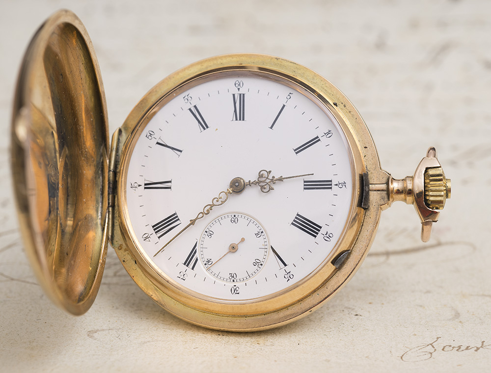 DETENT CHRONOMETER w/ HELICAL HAIRSPRING Solid 14k Gold Antique