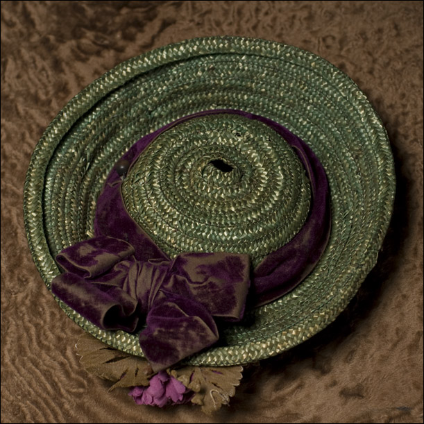French Green Straw Bonnet