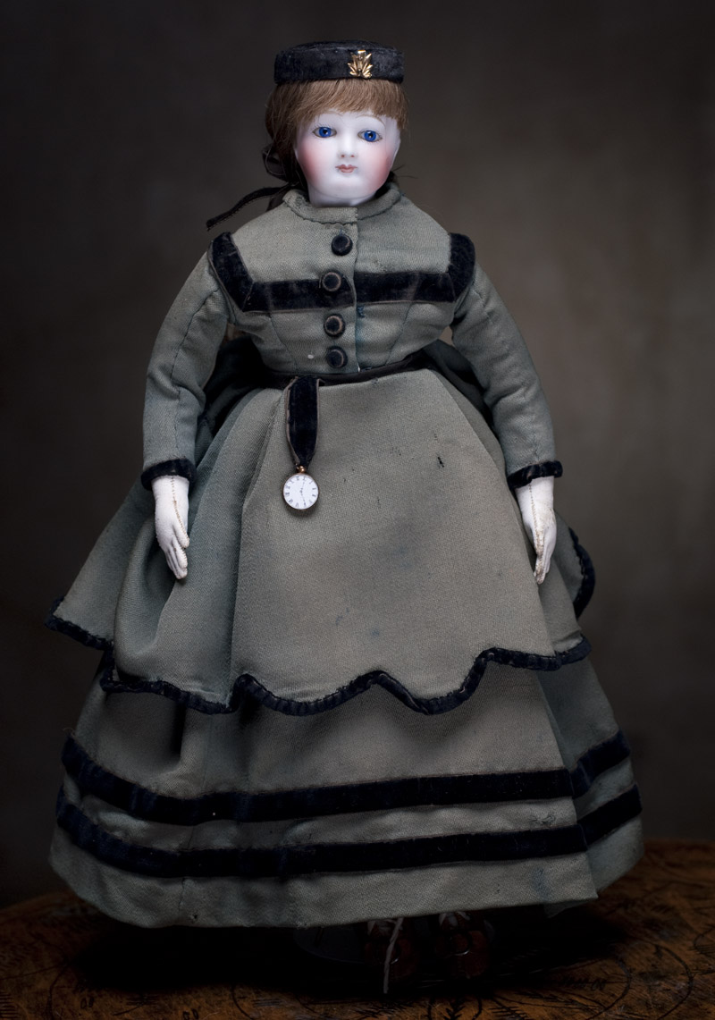 Модная кукла Jumeau из люксового магазина Au Paradis des Enfants, 37 см высотой, 1860-е годы