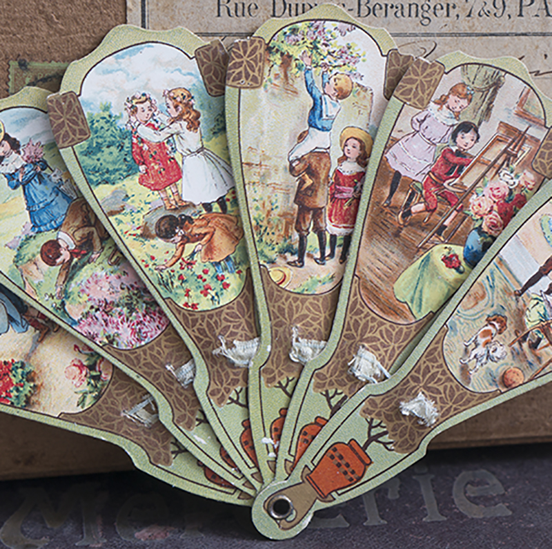 Antique Chromo Paper Doll Fan