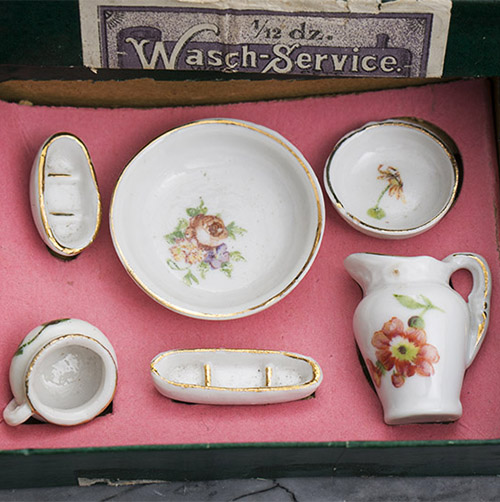 German Porcelain Miniature Toilette Set 