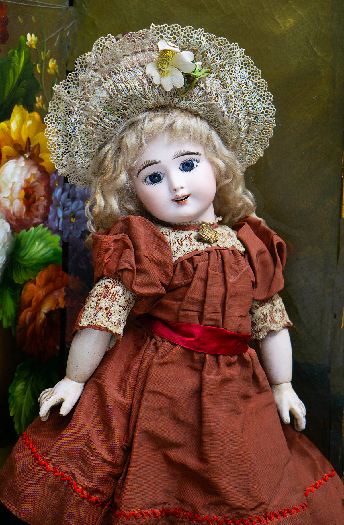 51смФранцузская  Кукла Еden Bebe в оригинальном платье