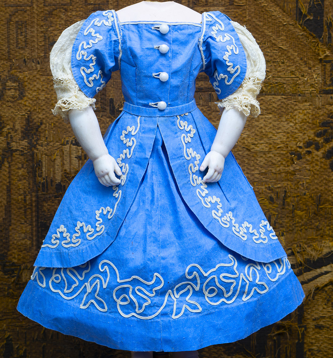 Antique blue linen dress