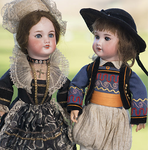 Pair SFBJ doll Bleuette size 