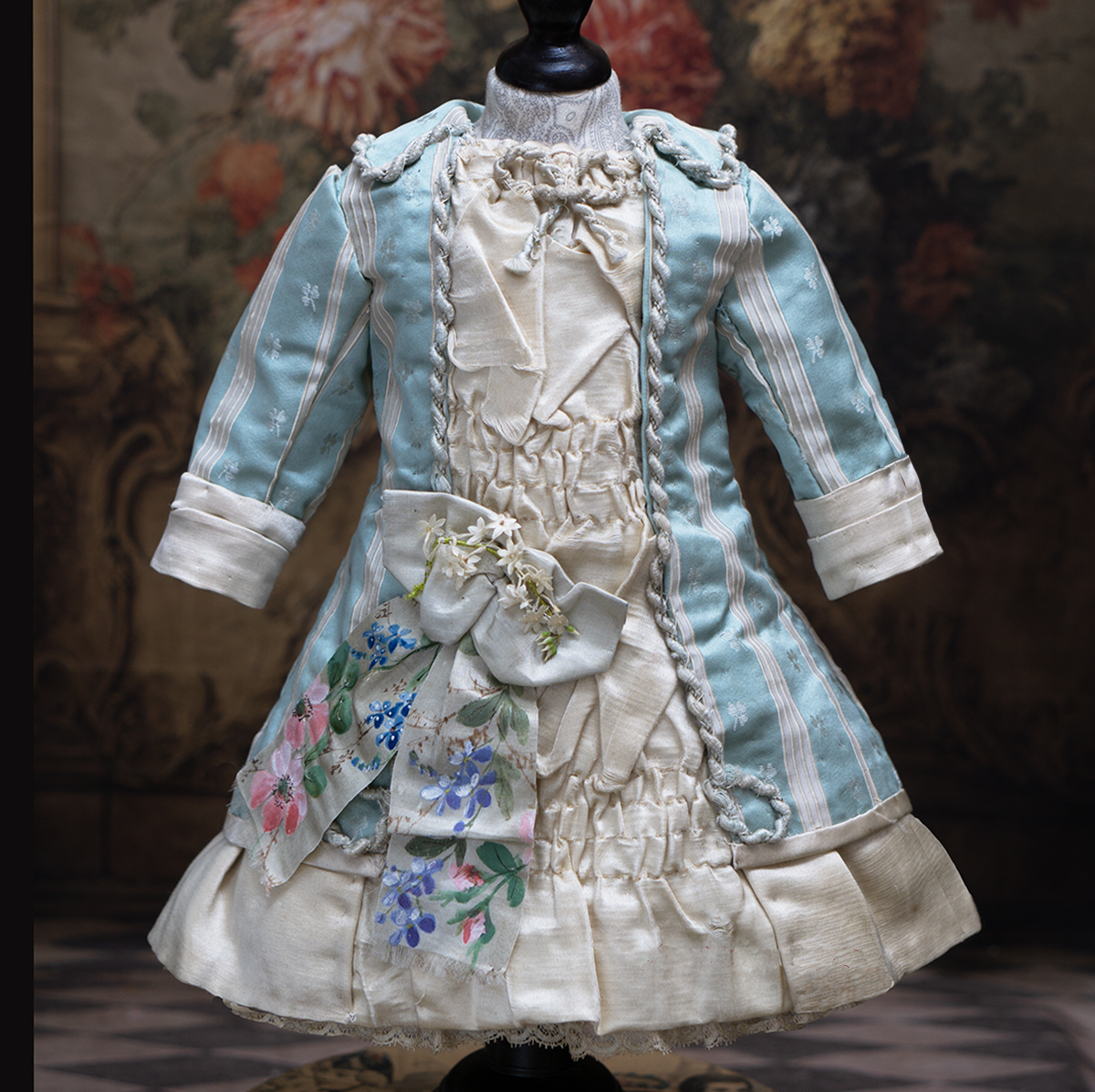 Antique silk doll dress