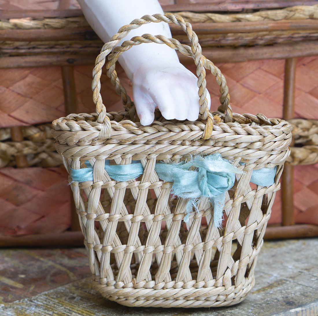 Antique straw bag