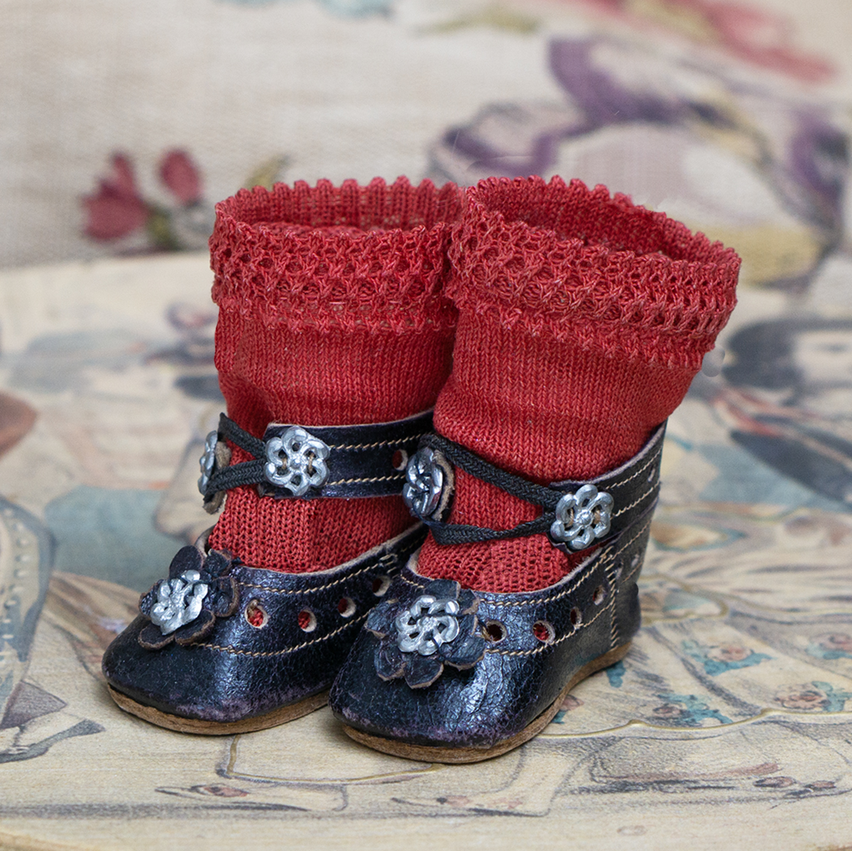Antique small shoes and socks