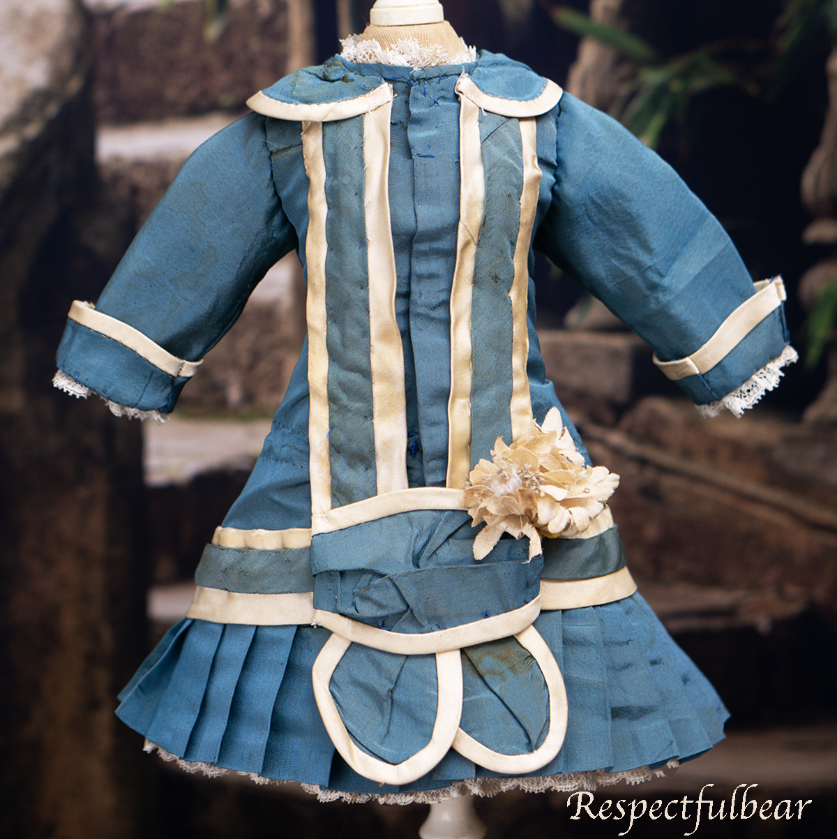 Antique Blue Silk Dress