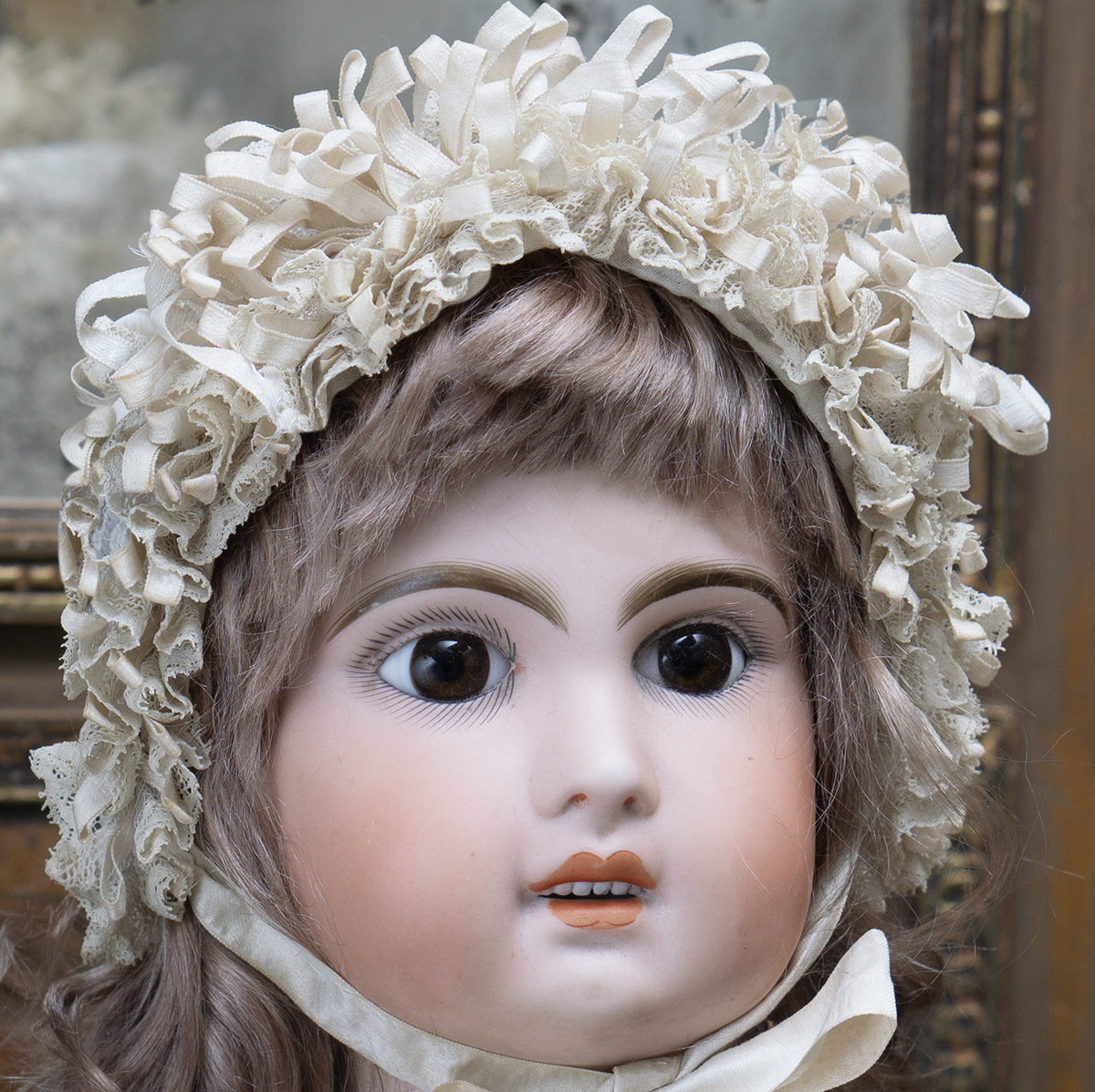 Antique doll bonnet