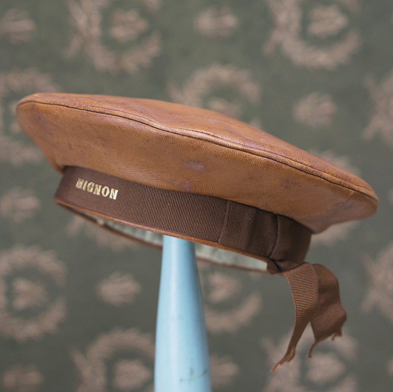 Tan leather Sailor Hat with Mark