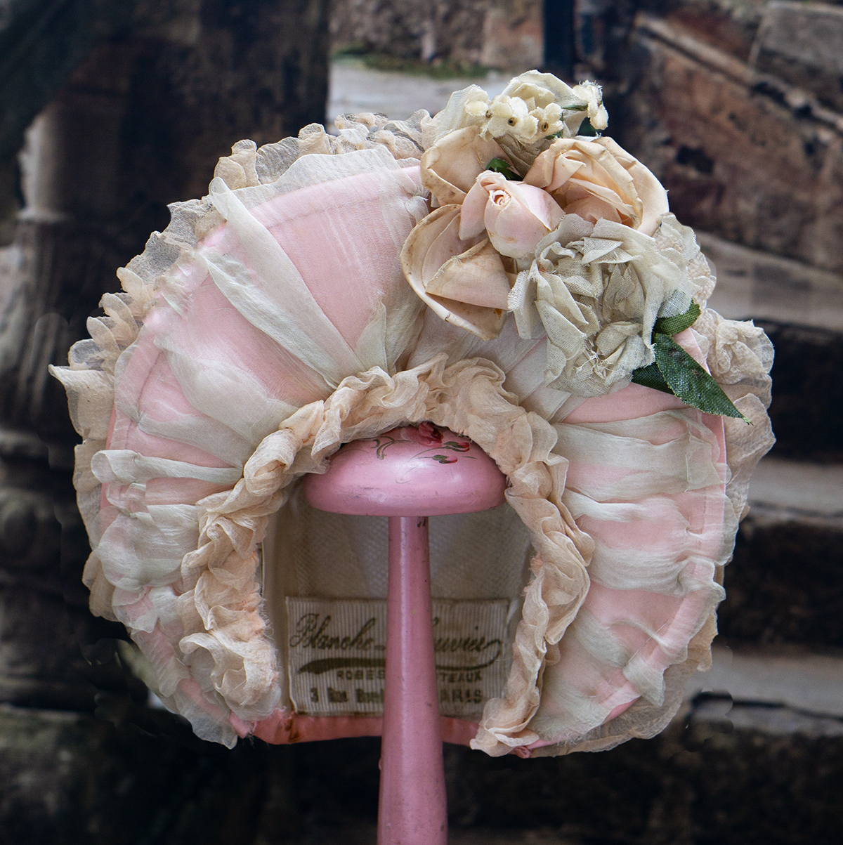 Antique doll bonnet